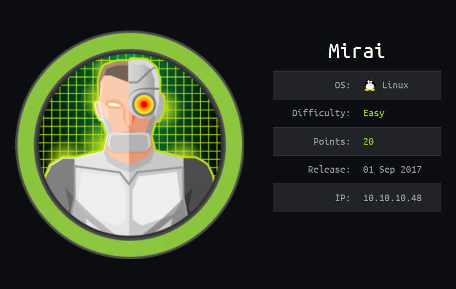 HackTheBox Mirai Yufong hackthebox-mirai-yufong